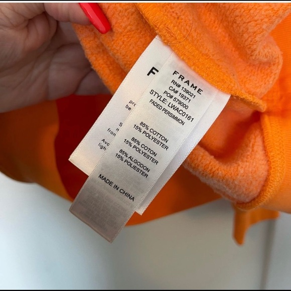 FRAME orange sweatshirt small NWT - Picture 4 of 4